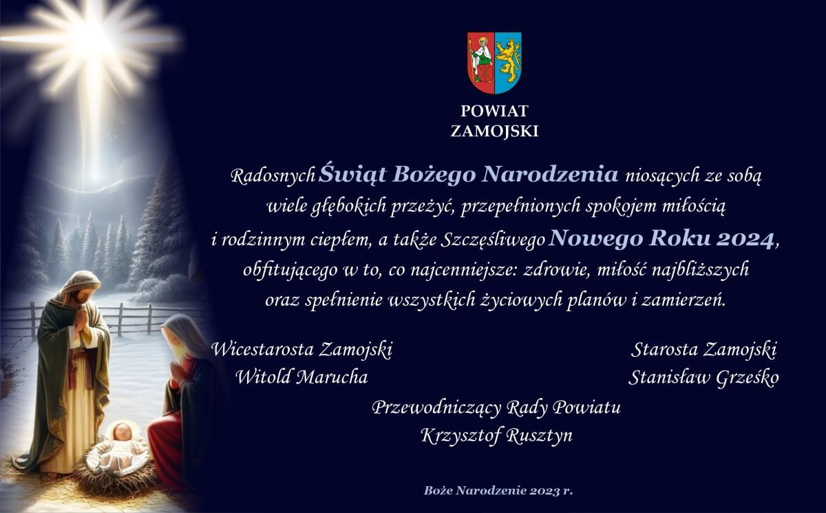 Radosnych Świąt Bożego Narodzenia niosących ze sobą wiele głębokich przeżyć, przepełnionych spokojem miłością i rodzinnym ciepłem