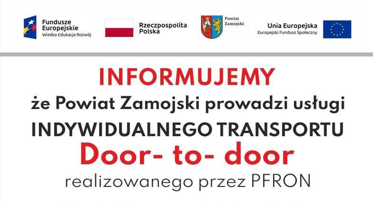 BEZPŁATNY transport na terenie Powiatu Zamojskiego w ramach programu DOOR-TO-DOOR !